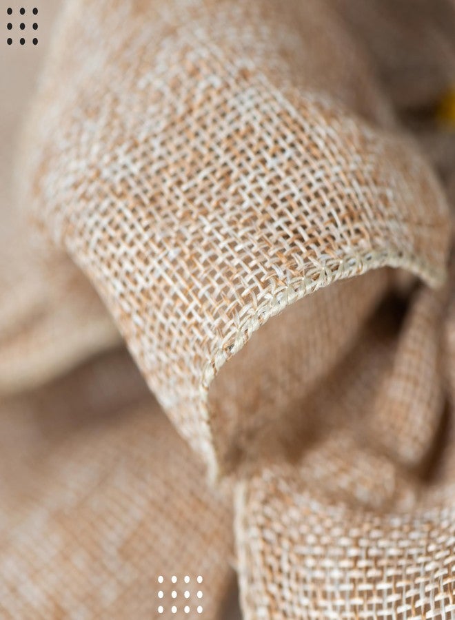 Granatan 1 Pcs Large Burlap Bow 14.9 x 9 inches, Farmhouse Burlap Fabric Bow for Wreath, Rustic Decorations for Home, Easter Bows for Wreaths - Image 3